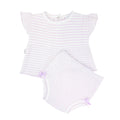 Paty Knit Purple Pinstripe Diaper Set