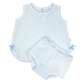 Paty Knit, 2 PC Sleeveless Diaper Set - Blue