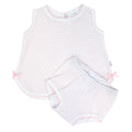 Paty Knit, 2 PC Sleeveless Diaper Set - Pink