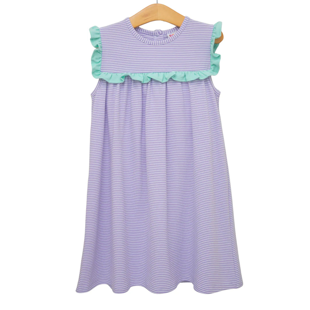 Bella Dress - Lavender and Mint Stripe